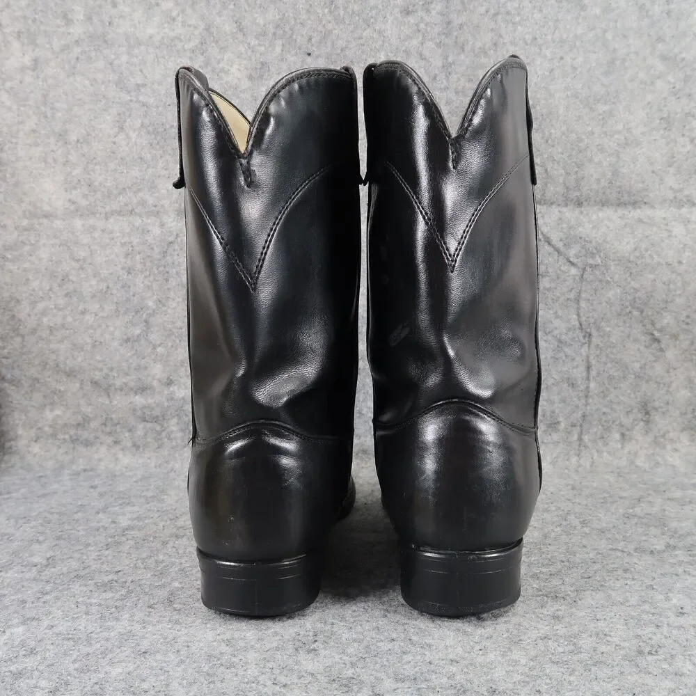 Laredo Boots Kids 5 Western Cowboy Roper Vintage Leather Black Round Toe Classic